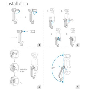 Action Camera L Bracket PGYTECH pentru Osmo Pocket, GoPro si alte camere sport