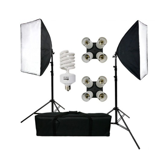 Kit Mettle Daylight 432 (1000W) + 2 Stative + Geanta de transport + 2 EZ Softbox