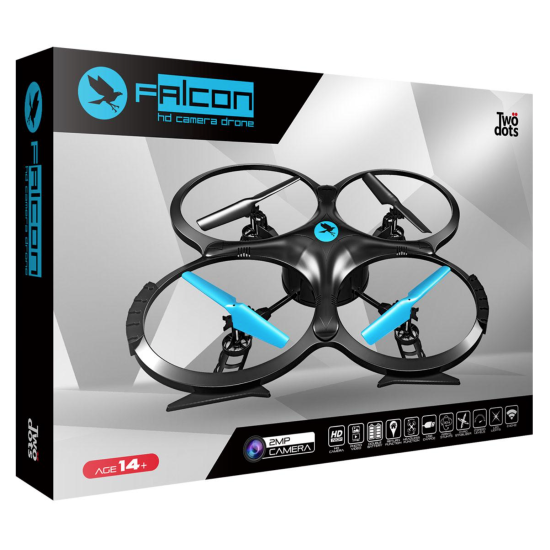 Drona Quadcopter TwoDots - Falcon HD 720p, 2MPx, Rotatii 360