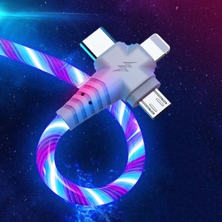 Cablu USB RGB 3 in 1 (Lightning / Type-C / Micro USB) Cablu USB RGB 3 in 1 (Lightning / Type-C / Micro USB)