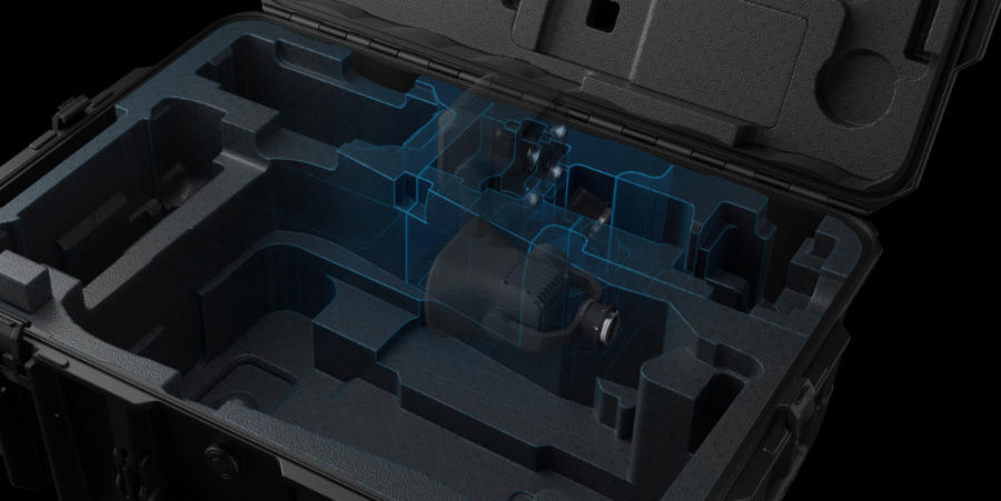 Cum se potrivește Zenmuse V1 în geanta de transport din pachetul de DJI Matrice 400